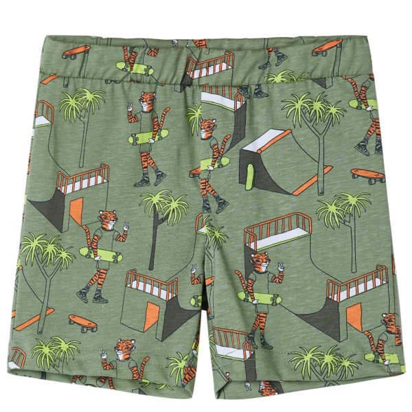 Pijama de manga curta para criança caqui-claro 92 - Image 4