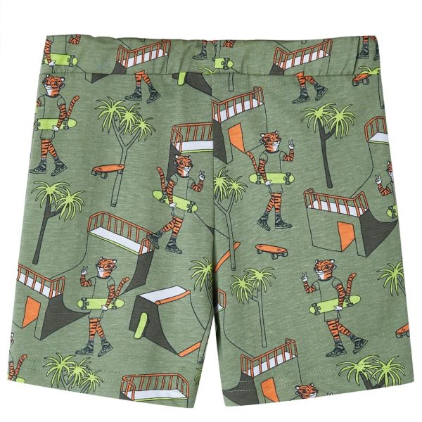 Pijama de manga curta para criança caqui-claro 92 - Image 5