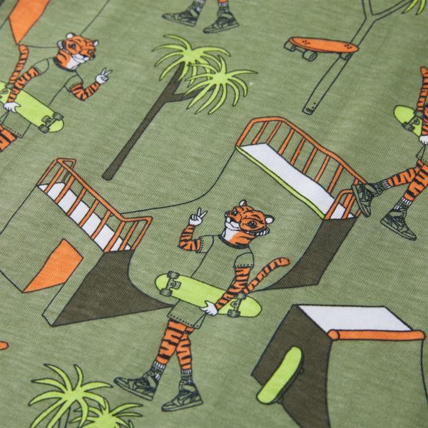 Pijama de manga curta para criança caqui-claro 92 - Image 7