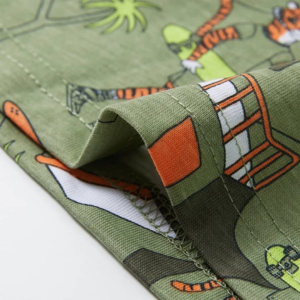 Pijama de manga curta para criança caqui-claro 92 - Image 9