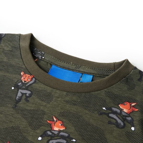 Pijama de manga comprida para criança cor caqui 104 - Image 6