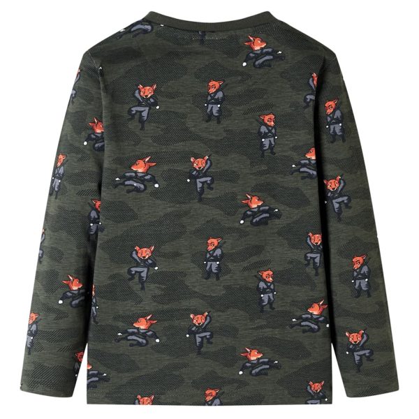 Pijama de manga comprida para criança cor caqui 128 - Image 3