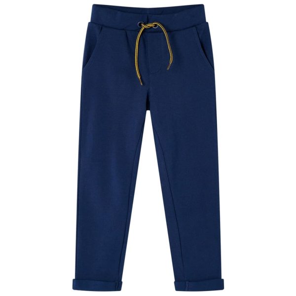 Calças de criança com cordão azul-marinho 128