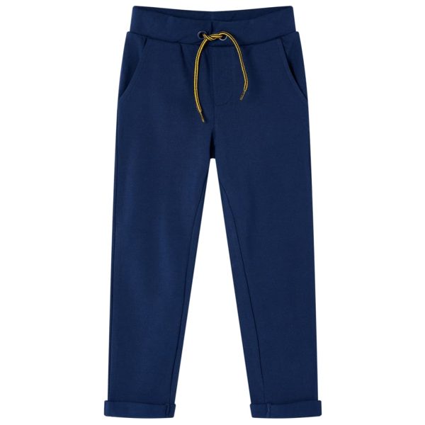 Calças de criança com cordão azul-marinho 140