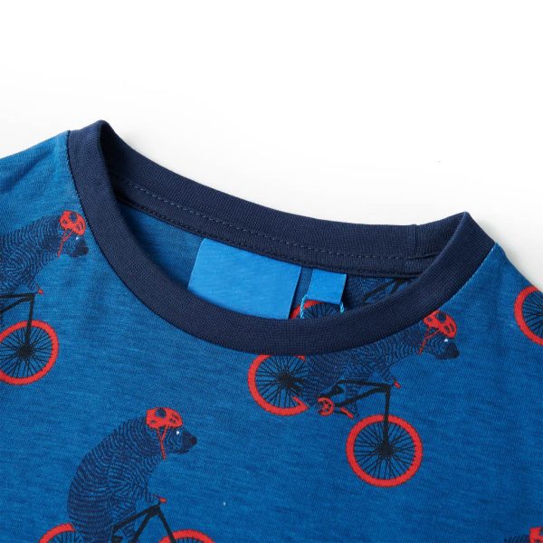 Pijama de manga comprida para criança azul-petróleo 140 - Image 6