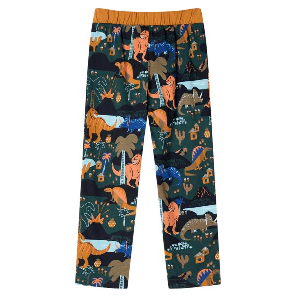 Pijama de manga comprida para criança verde-escuro 128 - Image 5