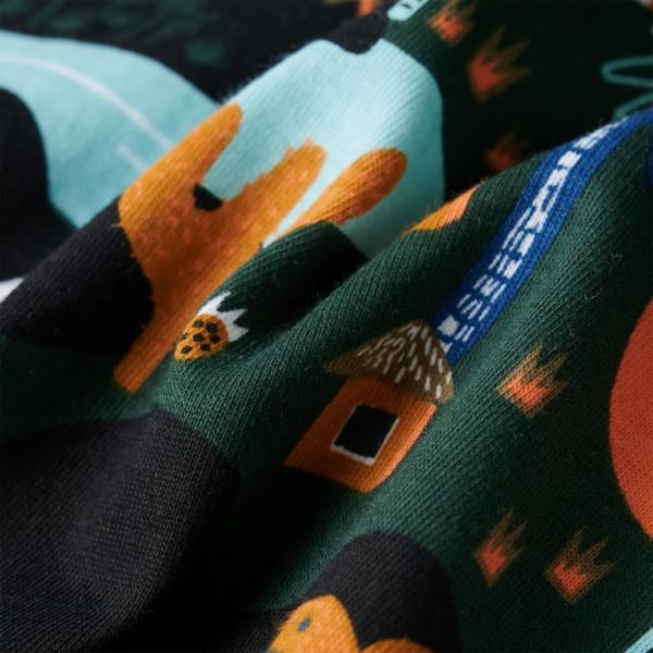 Pijama de manga comprida para criança verde-escuro 128 - Image 9
