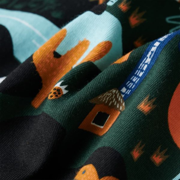 Pijama de manga comprida para criança verde-escuro 140 - Image 12