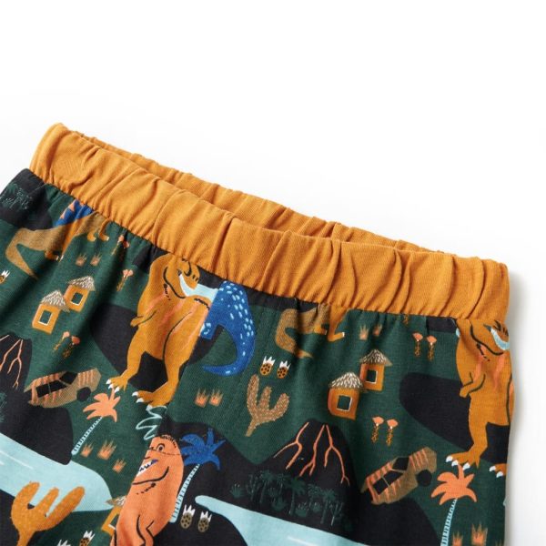 Pijama de manga comprida para criança verde-escuro 140 - Image 7