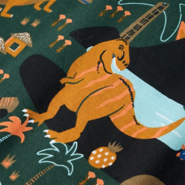 Pijama de manga comprida para criança verde-escuro 140 - Image 10