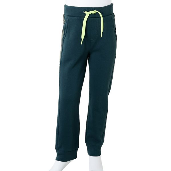 Calças de fato de treino com cordão para criança verde-musgo 92 - Image 8