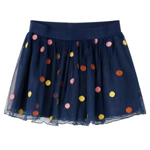 Saia de tule para criança com pintas azul-marinho 92