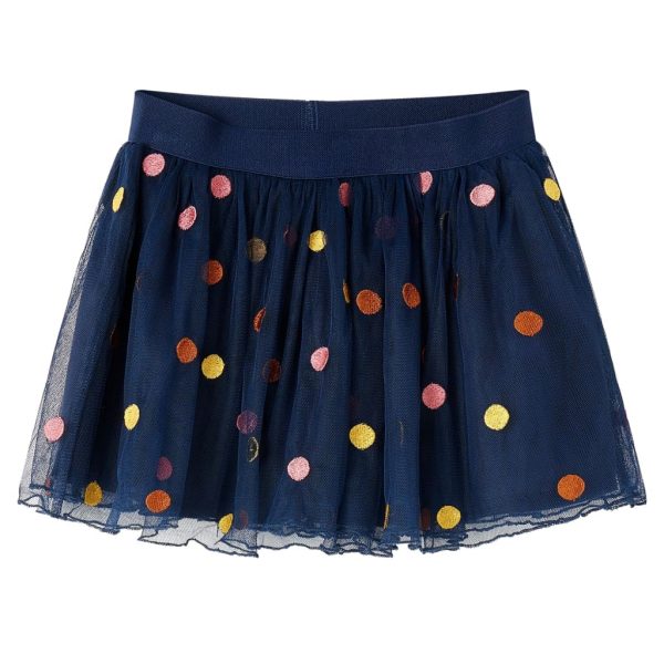Saia de tule para criança com pintas azul-marinho 92