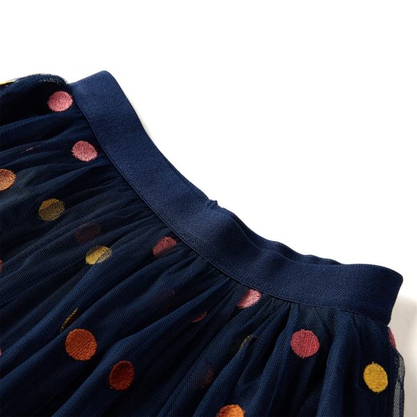 Saia de tule para criança com pintas azul-marinho 92 - Image 3