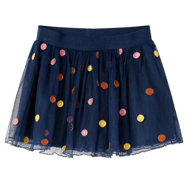 Saia de tule para criança com pintas azul-marinho 116