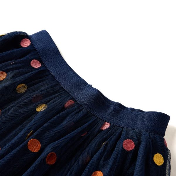 Saia de tule para criança com pintas azul-marinho 116 - Image 3