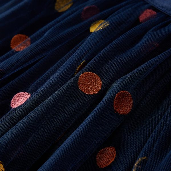 Saia de tule para criança com pintas azul-marinho 116 - Image 4