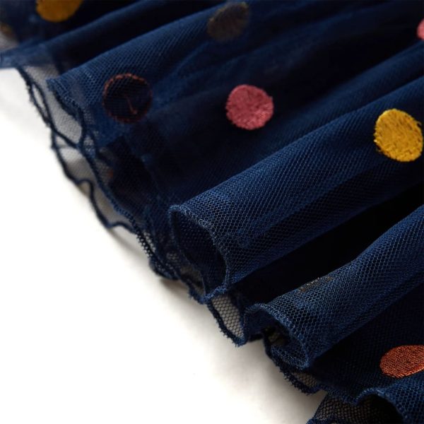 Saia de tule para criança com pintas azul-marinho 116 - Image 6