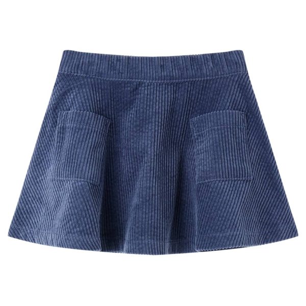 Saia para criança com bolsos bombazina cor azul-marinho 104