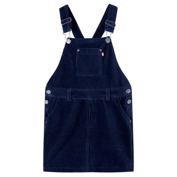 Vestido com peitilho para criança bombazina azul-marinho 116