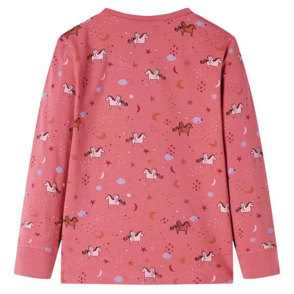 Pijama de manga comprida para criança rosa-velho 116 - Image 3