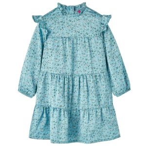 Vestido de manga comprida para criança azul 128