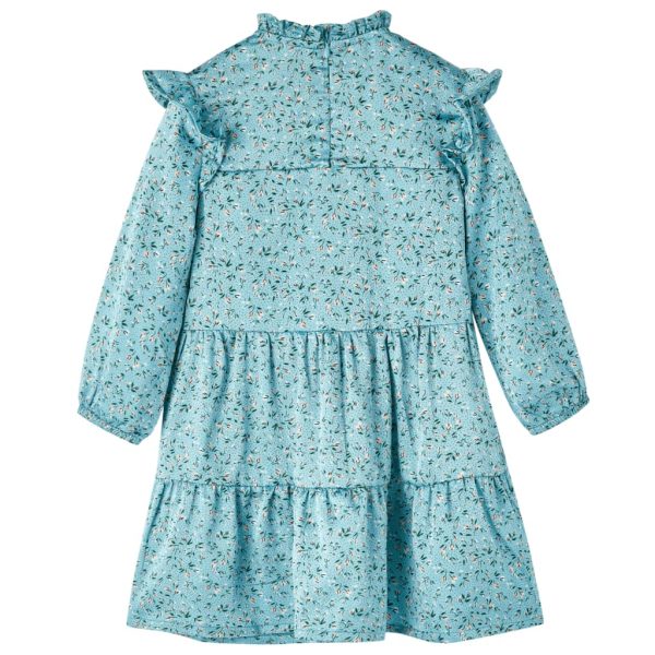 Vestido de manga comprida para criança azul 128 - Image 2