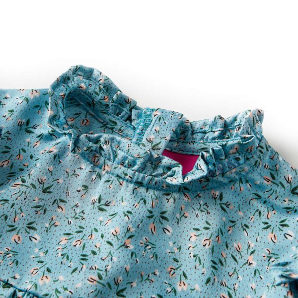 Vestido de manga comprida para criança azul 128 - Image 3