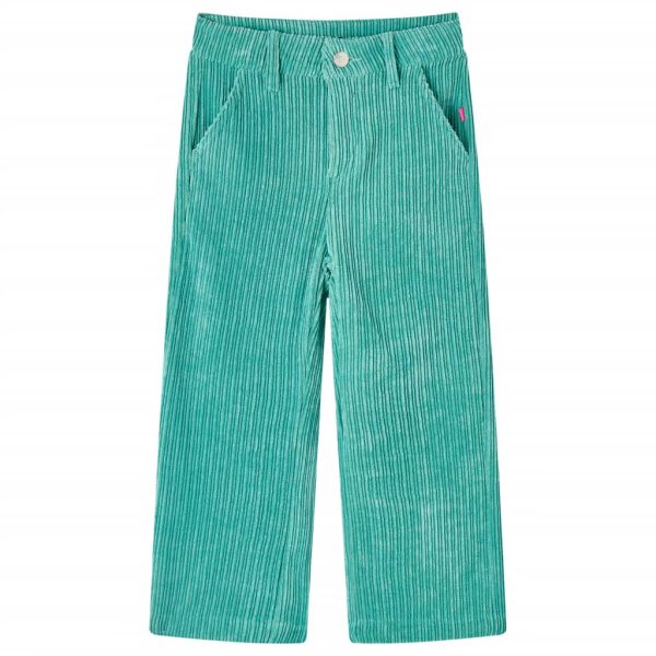 Calças para crianças bombazina verde-menta 116