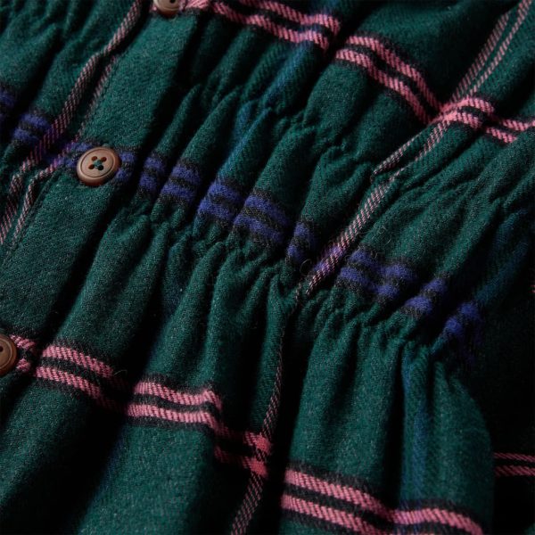 Vestido de criança com manga comprida e folhos verde-escuro 128 - Image 5
