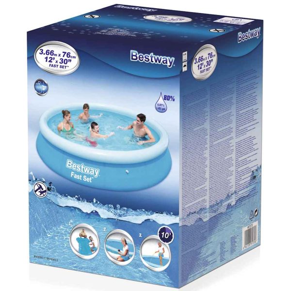 Bestway Fast Set Piscina insuflável redonda 366x76 cm 57273 - Image 2