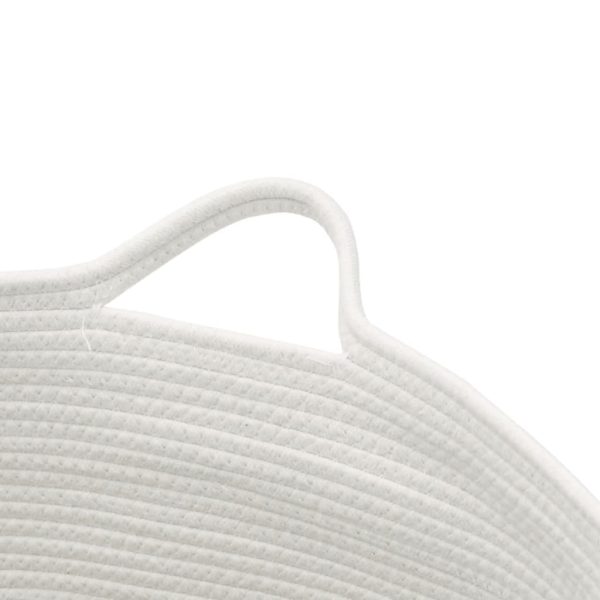 Cesto de arrumação Ø55x36 cm algodão castanho e branco - Image 5