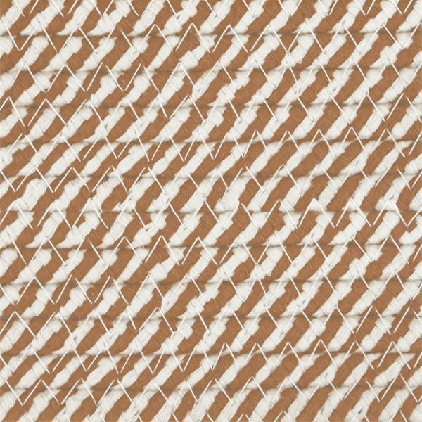 Cesto de arrumação Ø55x36 cm algodão castanho e branco - Image 6