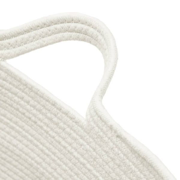 Cesto de arrumação Ø60x36 cm algodão cinzento e branco - Image 5