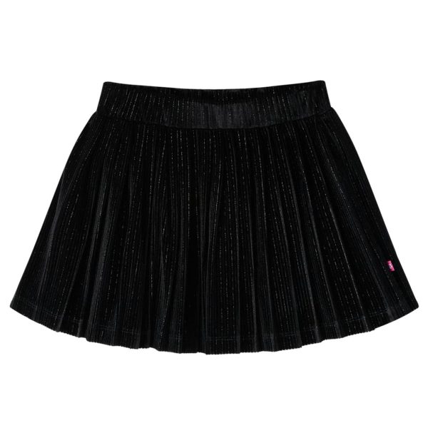 Saia plissada para criança com lurex preto 140