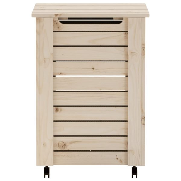 Cesto de roupa com rodas RANA 45x45x64 cm pinho maciço - Image 3