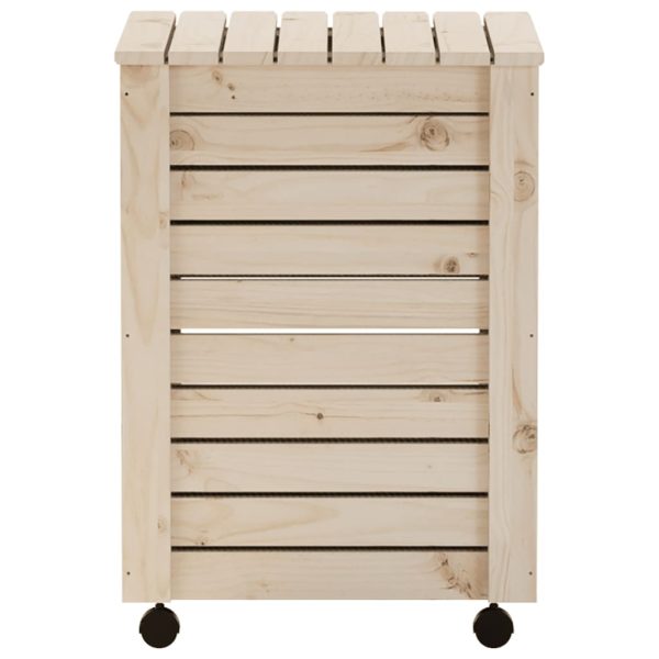 Cesto de roupa com rodas RANA 45x45x64 cm pinho maciço - Image 4