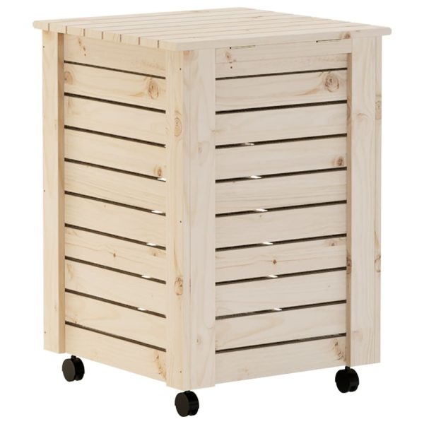 Cesto de roupa com rodas RANA 45x45x64 cm pinho maciço - Image 5