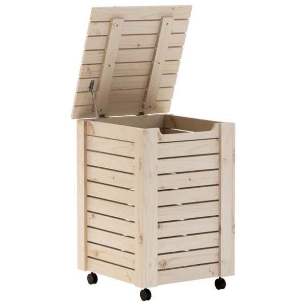 Cesto de roupa com rodas RANA 45x45x64 cm pinho maciço - Image 6