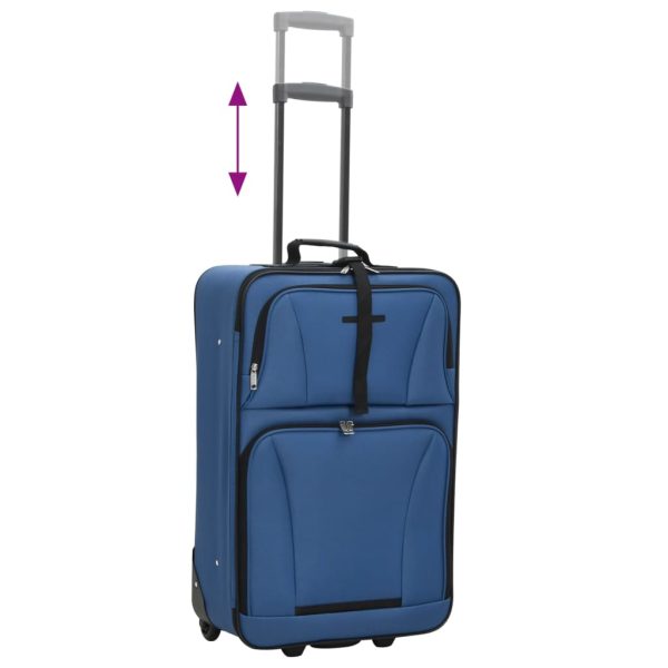 5 pcs conjunto malas de viagem tecido azul - Image 6