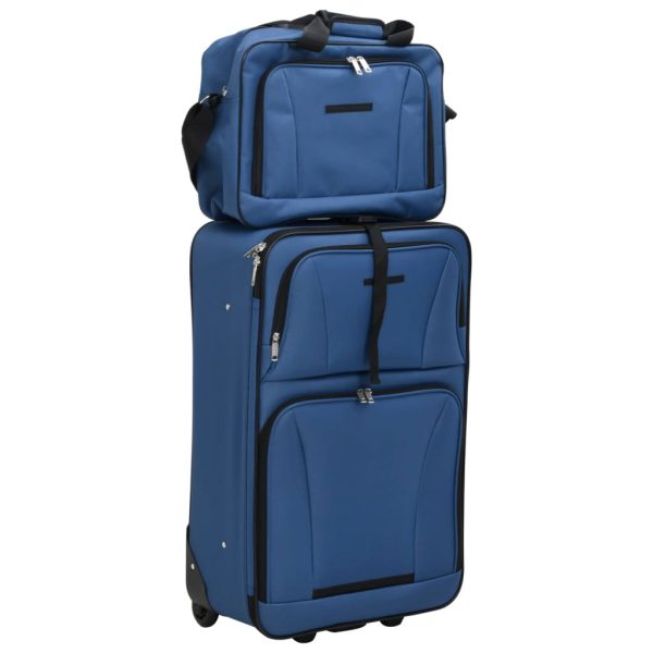 5 pcs conjunto malas de viagem tecido azul - Image 7