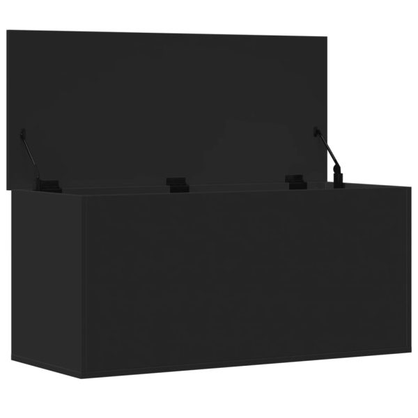 Caixa de arrumação 100x42x46 cm derivados de madeira preto - Image 6