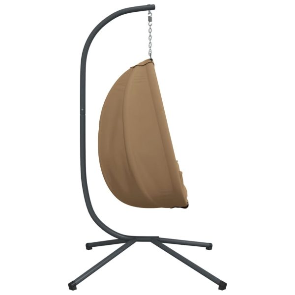 Cadeira ovo suspensa c/ suporte tecido/aço cinza-acastanhado - Image 4