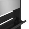 Sapateira com espelho de 5 divisórias 63x17x169,5 cm preto - Image 9