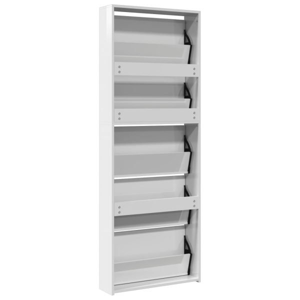 Sapateira c/espelho 5 divisórias 63x17x169,5cm branco brilhante - Image 8