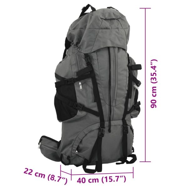 Mochila para caminhadas 100 L tecido oxford cinzento - Image 8