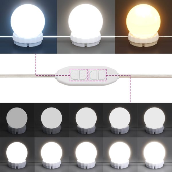 Toucador com LEDs 100x40x120 cm branco - Image 9