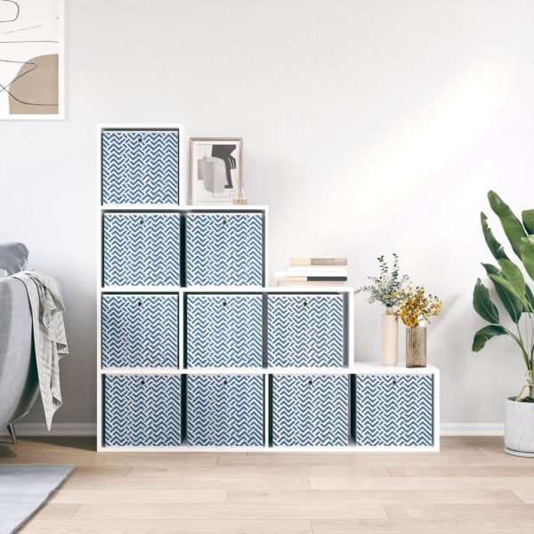 Caixas de arrumação dobráveis 10 pcs 32x32x32 cm TNT azul - Image 3