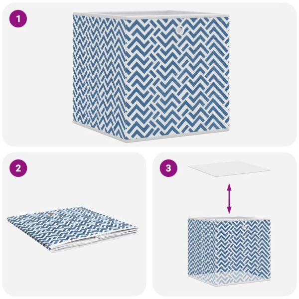 Caixas de arrumação dobráveis 10 pcs 32x32x32 cm TNT azul - Image 7