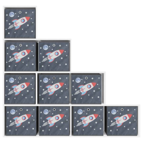 Caixas de arrumação dobráveis 10 pcs 32x32x32 cm TNT cinzento - Image 4